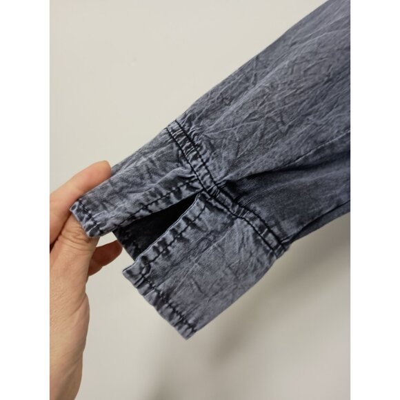 Parsley & Sage BOHO Top Womens Small Blue Chambray Embroidered Wearable Art - Picture 10 of 11